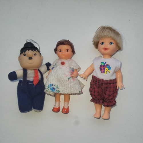 Three small vintage soft dolls - soft,
