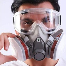 Full Face Mask For 6200 Series Gas Painting Spray Protection Respirator +Glasses