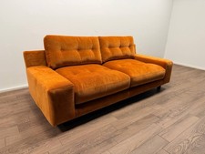Habitat Hendricks Fabric 3 Seater Sofa – Orange (Black Legs)