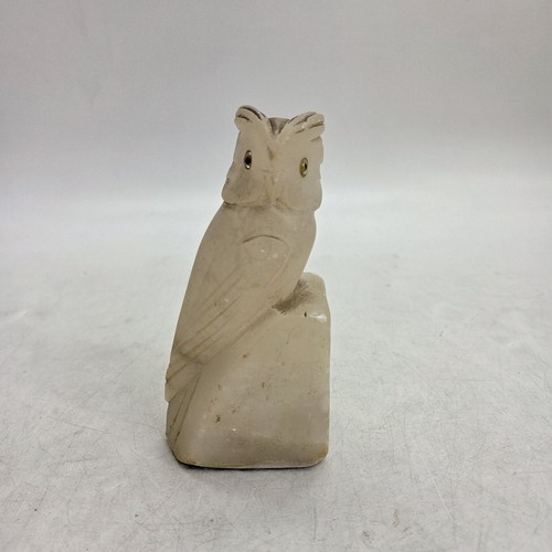 Vintage white onyx owl - white,