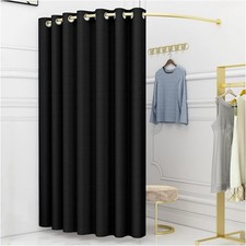 TEENKON Blackout Room Divider Curtain, Wall-Mounted Privacy Screen for Dressing,