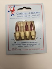 Vintage Christmas Creations Pack 4 Red 12v 1.1w Fairy Light Bulb Push-in Fuse