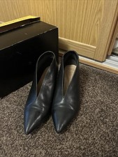 M&S Black Shoe Boot Kitten Heel Size 6