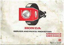 HONDA CB500K3 & CB550K3  ORIGINAL 1976 FACTORY PARTS CATALOGUE