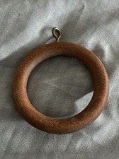 WOODEN CURTAIN RINGS-45mm inside- 65mm Outside Diameter-BROWN-WITH HOOPS