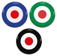 3x Mod Target RAF Roundel 25mm / 1 Inch D Pin Button Badges