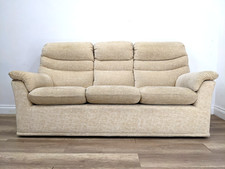 SOFA 3 Seater G Plan Malvern Beige Fabric Removable Zip-On Cushions Padded Arms
