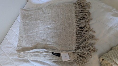 Habitat neutral linen throw - habitat,