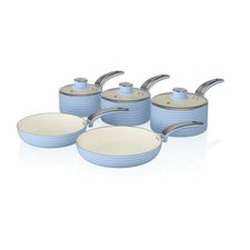 Swan Retro 5pc Fry/Saucepan