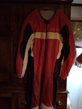 Vintage Hein Gericke Red Leather Race Suit Size 58