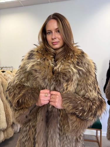 Raccoon fur coat - raccoon, coat,