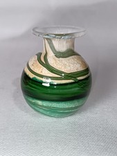 Minature Gozo Art Glass Vase 'Springtime' Signed 7cm Tall