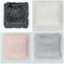 SET OF 2 24" LARGE LUXURY MONGOLIAN FUR CUSHION COVER + REMOVABLE CUSHION INSERT