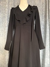Women’s Red Herring Smart Black Long Sleeve Dress. Size UK 12