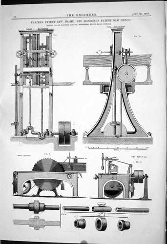 Old 1869 frazier patent saw - old,