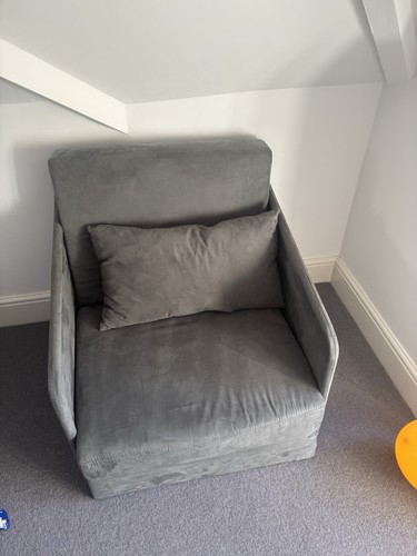 Grey one seat sofa bed - one,