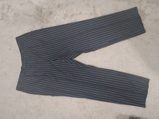Mens Navy Pinstripe Trousers