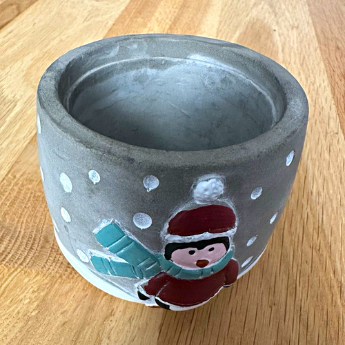 Grey ceramic penguin - penguin, christmas