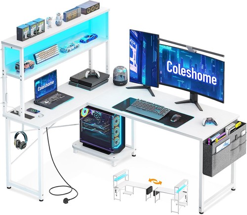 Coleshome shaped gaming desk - shaped,