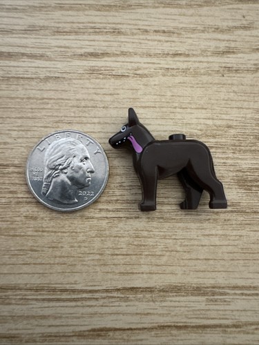 Lego dark brown dog - dog, alsatian