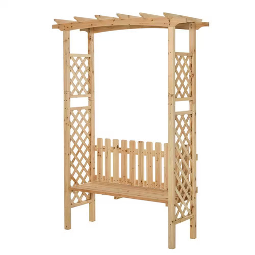 Wooden garden arbor - garden, with