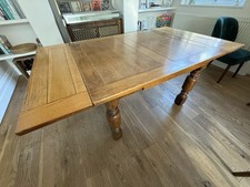 Oak Drawer Leaf Extending Dining Table