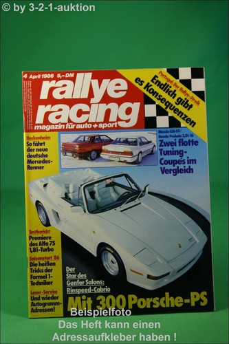 Rally racing rinspeed - racing, 4/86