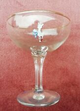 BABYCHAM Original 1960's Collectors Retro Glass Gold Rimmed Prancing Deer Emblem