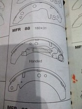 VW Golf  MK1 1.1/1.3/1.5/1.6/1.6d/1.8GTI rear brake shoes (74 - 78) MFR88