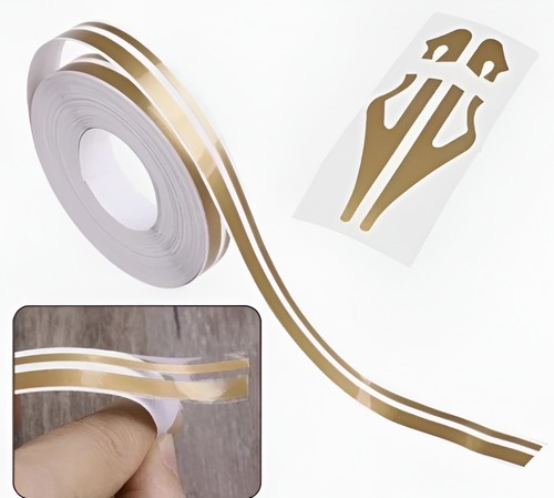 Double line tape decal gold - line,