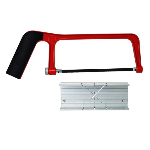 Hacksaw frame with mitre box - hacksaw,