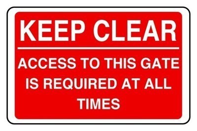 Keep clear access - keep, gate