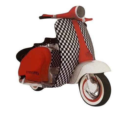 Red scooter magnet - -,