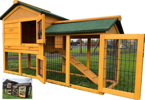 5ft outdoor rabbit hutch and - rabbit,