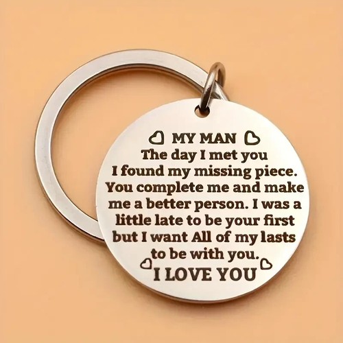 Man engraved keychain - to,