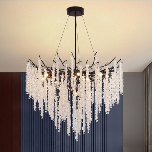 Black luxury chandelier light - black,