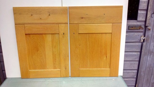 Pair solid light oak - pair, of