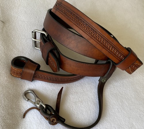 Circle tooled leather rear - tooled,