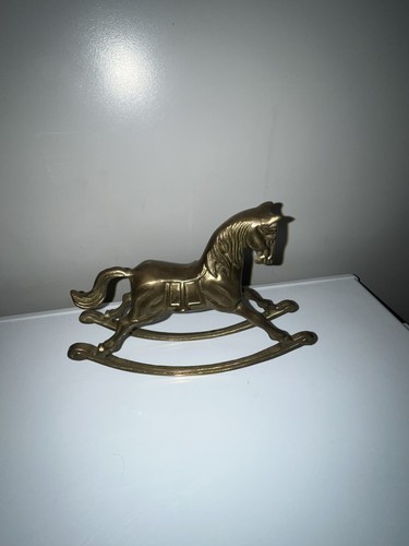 Vintage brass rocking horse - brass,