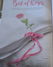 Cross Stitch Chart Beautiful Rose Flower Stem (Stitched On Waste Canvas)