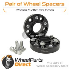 Bolt-On Wheel Spacers (2) 5x112 66.6 25mm for Merc CLK-Class [A209/C209] 02-09