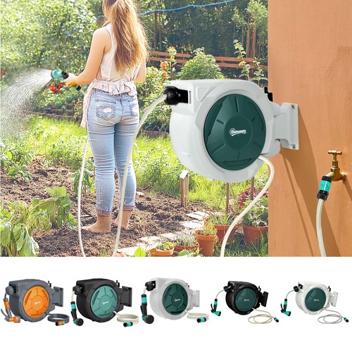 Retractable hose reel wall - hose,