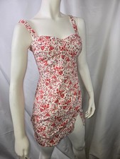 S Pinup Couture Dixiefied Floral Bodycon Mini Dress Slit Made in USA Fitted
