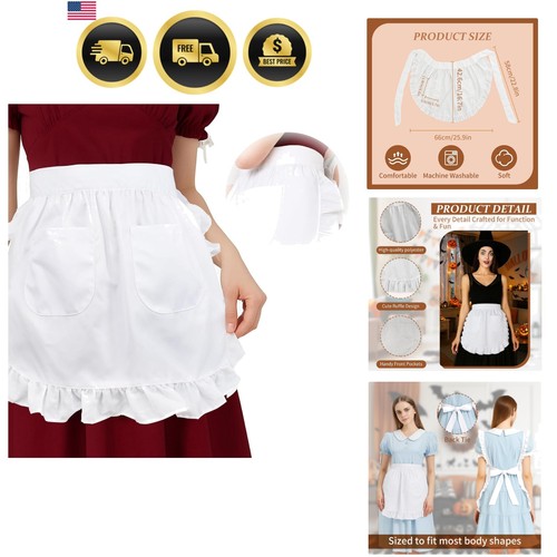 White half apron - white,