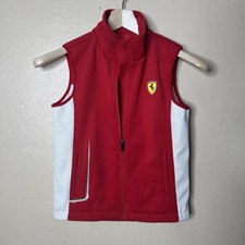 Ferrari Vest Kids 9/10 Red Logo Apparel Full Zip Pockets