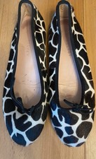 MINT VELVET  Brown pony skin Leather Flat Pumps ballet shoes Size EU 38 UK 5