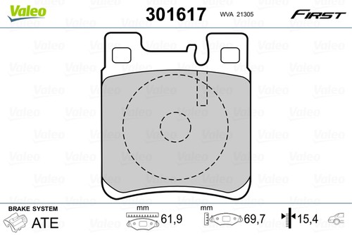 Valeo 301617 brake - brake, pad