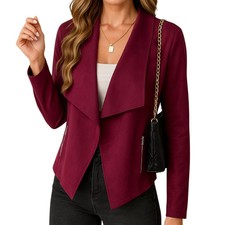 Women Burgundy Open Front