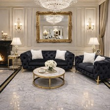Luxury 2 Seater Black Velvet