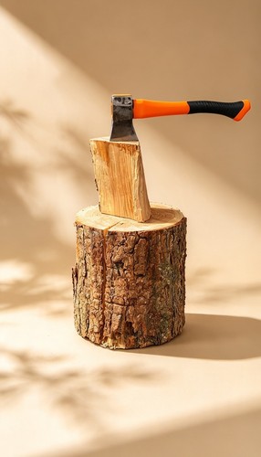 Firewood chopping block - chopping, |